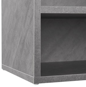 Suport pantofi cu capac rabatabil și scaun tapițat 60 x 30 x 44 cm aspect beton