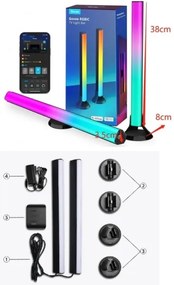 Govee - Panou SMART LED RGBIC 38 cm pentru TV 43-75" - set de 2 bucăți Wi-Fi