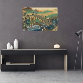 Tablou - Katsushika Hokusai, Ariwara no Narihirafrom the series One Hundred, Poems Explained by the Nurse (Hyakunin isshu uba ga etoki), reproducere (90x60 cm)