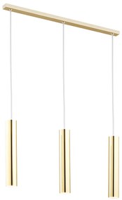 Lustra cu pendule moderna design tubular GOMERA 3 auriu