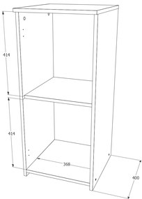 Comoda Creta, O Usa, Stejar Bronz, 40 x 42 x 90 cm