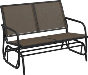 vidaXL Leagăn bancă grădină, maro, 120,5x76x86,5 cm, textilenă și oțel