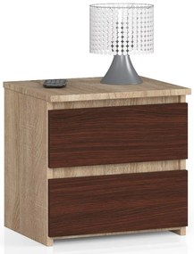 Noptieră Cleania CL2 (Stejar sonoma + wenge). 1069391