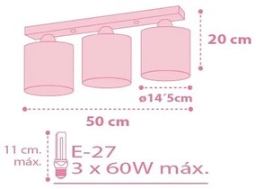 Dalber 62003S - Plafoniera copii coltRS 3xE27/60W/230V