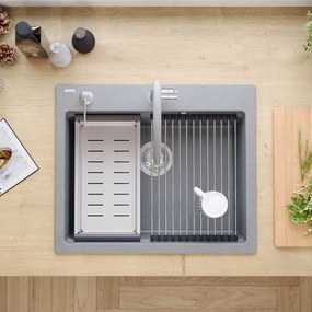 Chiuveta din granit KURT 110 WORKSTATION gri metalic