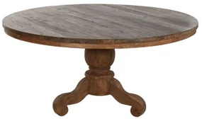 Masa dining, rotunda, din lemn de tec reciclat, Sorel