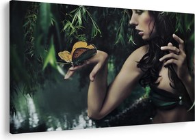 Tablou - Femeia grațioasă cu fluture (90x60 cm)