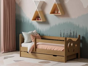 Pat copii Dora 160x80 cu protecții Stejar cu somieră