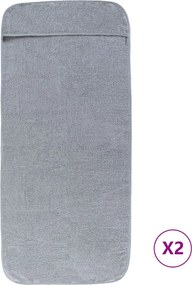 vidaXL Prosoape de plajă, 2 buc., gri, 75x200 cm, textil 400 GSM