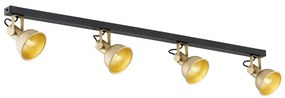 Lustra cu 4 spoturi directionabile design modern Lenora auriu, negru