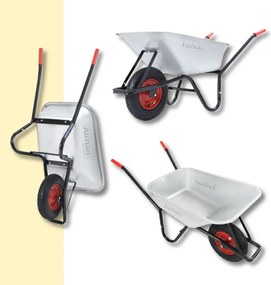 Roabă BARRY zincată, capacitate max. 100l/250kg, argintiu/negru Gardebruk