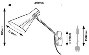 Lampă de perete ALFONS 1xE27/25W/230V Rabalux 4504