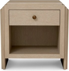 Noptiera LUX Furnir Stejar Albit, ArtDeco