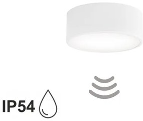 Plafonieră cu senzor CLEO pentru baie, 1xE27/24W/230V, Ø 20 cm, IP54, albă