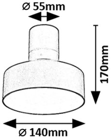 Plafoniera LED tip spot aplicat din metal negru reglabila Ovidia D-14cm