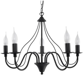 Lustră pe lanț MINERWA 5 5xE14/40W/230V negru