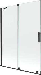 Mexen Velar paravan de baie cu 2 aripi culisante 130 x 150 cm, transparent, negru - 896-130-000-01-70