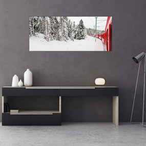 Tablou - Tren într-un peisaj înzăpezit (120x50 cm)