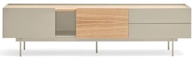 Comodă TV bej-natural cu aspect de lemn de stejar 180x45 cm Otto – Teulat