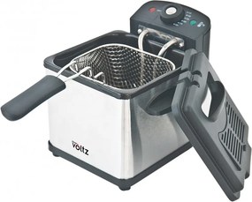 Mini-friteuză Oliver Voltz OV51980CG, 1000 W, 1,2 l, 0-190 °C, oțel inoxidabil, indicatoare luminoase, inox/negru