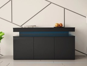 Dulap Lesteralo 3D 160 (Negru + lucios negru) (cu iluminat LED). 1105937