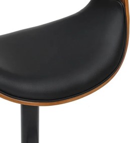 Scaun de bar pivotant ORGANIC nuc/ negru