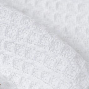 Cuvertură albă din bumbac reciclat 260x280 cm Honeycomb – Ixia
