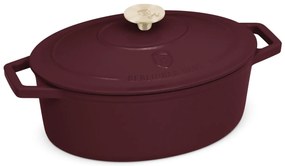 Oală din fontă emailată ovală cu capac 30 cm, 4.65L – Berlinger Haus Leonardo Collection BH 6543, potrivită pentru gătit lent și rumenire