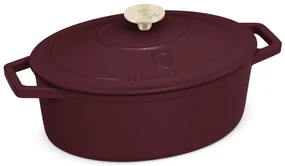 Oală din fontă emailată ovală cu capac 30 cm, 4.65L – Berlinger Haus Leonardo Collection BH 6543, potrivită pentru gătit lent și rumenire