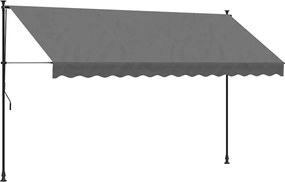 vidaXL Copertină retractabilă, antracit, 350x150 cm, textil și oțel