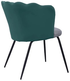 Fotoliu design, Art-deco, verde / model, piele ecologică / ţesătură, NELIN