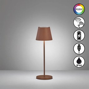 Veioză maro LED cu abajur din metal (înălțime 34 cm) Cosenza – Fischer &amp; Honsel