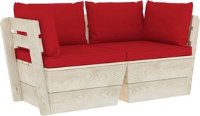 vidaXL Canapea grădină 2 locuri din paleți, cu perne, lemn de molid