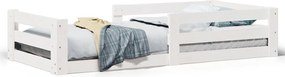 vidaXL Cadru de pat fără saltea, alb, 70x140 cm, lemn masiv de pin