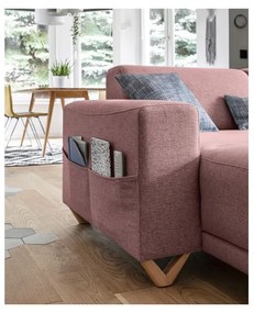 Colțar roz extensibil/cu spațiu de depozitare (cu colț pe partea dreaptă/în formă de "U") Classy Sophie – Miuform