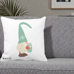 Perna Decorativa Gnom Nordic cu Cana Calda Menta, 40x40 cm, Alba Mata, Husa Detasabila, Perna Inclusa, BEKZ®