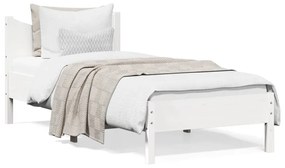 844738 vidaXL Cadru de pat, alb, 90x200 cm, lemn masiv de pin