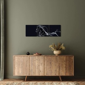 Tablou - Cal și apă (cu ceas) (90x30 cm)