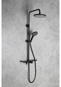 Aqualine - Set de duș ARONA cu baterie, negru mat