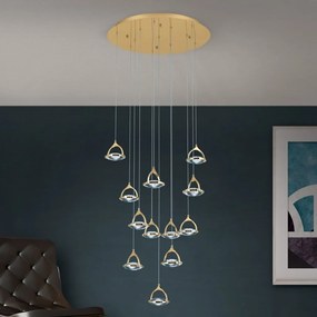 Lustra LED suspendata cu cristal K9 design lux MOON 12L