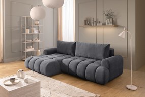 Colțar extensibil pentru dormit Lutario Mini stânga - chenille gri Vibe 95