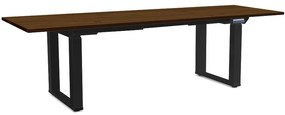 Masă înălțime reglabilă OfficeTech Strong 240 x 80 cm, picioare negre, nuc