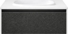 Set dulap baie cu lavoar inclus Kolpasan Pandora, 75 cm, alb negru Alb/Negru, 750x540x416 mm