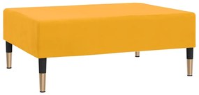 Canapea extensibila 2 locuri, cu taburet, galben, catifea Galben, Cu suport de picioare