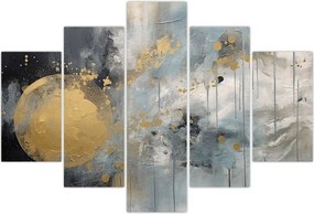 Tablou - Abstracție cu minge de aur (150x105 cm)