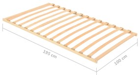 Baza de pat cu sipci, 13 sipci, 100x200 cm 100 x 200 cm, Fix