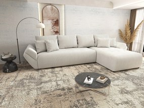 Colțar extensibil dumonde cu ladă de depozitare si sezut confortabil din spuma high-density, Berlin XL Zoom Crem 350x185 cm II