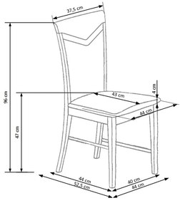 Scaun de bucaterie Citrone, gri/alb