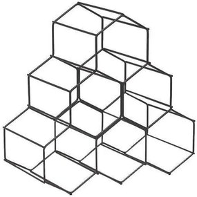 Suport metalic pentru sticle de vin Compactor, negru