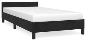 347557 vidaXL Cadru de pat cu tăblie, negru, 100x200 cm, catifea